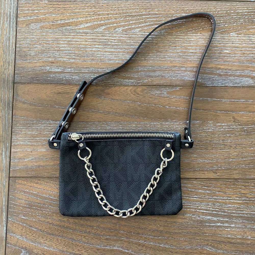 MK belt bag .. size small .. black & silver